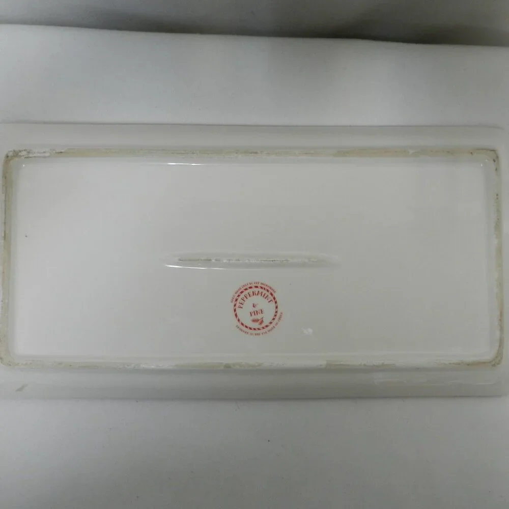 Williams Sonoma Peppermint Pine Christmas Ballet Ballerina platter tray serving